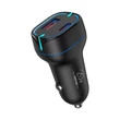 Kép 1/6 - Vipfan C11 autós töltő, USB + USB-C, PD 20W + QC 3.0, LED (fekete)