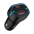 Kép 3/6 - Vipfan C11 autós töltő, USB + USB-C, PD 20W + QC 3.0, LED (fekete)