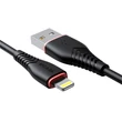 Kép 1/2 - Vipfan Anti-Break X01 USB Lightning kábel , 3A, 1m (fekete)