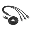 Kép 2/3 - Vipfan X02 3in1 USB kábel USB-C / Lightning / Micro 3.5A 1.5m (fekete)