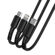 Kép 3/3 - Vipfan X02 3in1 USB kábel USB-C / Lightning / Micro 3.5A 1.5m (fekete)