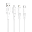 Kép 3/4 - Vipfan Colorful X12 USB és USB-C kábel , 3A, 1m (fehér)