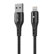 Kép 1/3 - Vipfan Colorful X13 USB és Lightning kábel 3A, 1.2m (fekete)