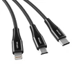 Kép 3/3 - Vipfan X16 3w1 USB-C/Lightning/Micro 3.5A 1.5m USB kábel (fekete)