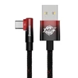 Kép 4/6 - Baseus Elbow USB-USB-C 100W 2m-es szögletes kábel (fekete-piros)