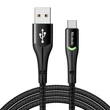 Kép 1/3 - Mcdodo Magnificence CA-7960 USB-ről USB-C-re LED kábel, 1m (fekete)