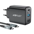 Kép 1/4 - Acefast A17 Fali töltő, 65W GaN + kabel USB-C (fekete)