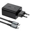 Kép 2/4 - Acefast A17 Fali töltő, 65W GaN + kabel USB-C (fekete)