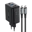 Kép 3/4 - Acefast A17 Fali töltő, 65W GaN + kabel USB-C (fekete)