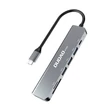 Kép 1/2 - Dudao A15S Adapter 6in1 USB-C 3x USB, 1x USB-C, SD / TF (szürke)