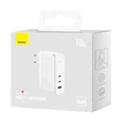 Kép 4/5 - Baseus GaN5 Pro fali töltő 2xUSB-C + USB, 140W (fehér)
