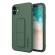 Kép 1/8 - Wozinsky Kickstand Case silicone case with stand for iPhone 12 dark green
