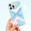 Kép 2/8 - Kingxbar Streamer sorozat luxus elegáns telefon tok iPhone 13 kék (háromszög)