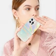 Kép 6/6 - Kingxbar Shell sorozat luxus elegáns telefon tok iPhone 13 Pro gyöngyház-kék