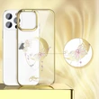 Kép 3/7 - Kingxbar Moon sorozatú luxus tok Swarovski kristályokkal iPhone 13 Pro arany (Butterfly)