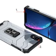 Kép 7/8 - Kristálygyűrű tok Kickstand Kemény, masszív borítás iPhone XR-hez piros