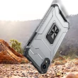 Kép 4/8 - Kristálygyűrű tok Kickstand Kemény, masszív borítás iPhone XR-hez piros