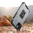 Kép 4/7 - Crystal Ring Case Kickstand Tough Rugged Cover for iPhone 12 mini fekete