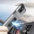 Kép 5/7 - Crystal Ring Case Kickstand Tough Rugged Cover for iPhone 12 fekete