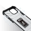 Kép 6/7 - Crystal Ring Case Kickstand Tough Rugged Cover for iPhone 12 fekete