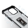 Kép 4/8 - Crystal Ring Case Kickstand Kemény, masszív Tok iPhone 12 Pro zöld