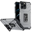 Kép 1/8 - Crystal Ring Case Kickstand Tough Rugged Cover for iPhone 13 Pro black