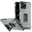 Kép 1/8 - Crystal Ring Case Kickstand Tough Rugged Cover for iPhone 13 Pro green