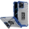 Kép 1/8 - Crystal Ring Case Kickstand Tough Rugged Cover for iPhone 13 Pro blue