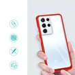 Kép 2/7 - Tiszta 3in1 tok Samsung Galaxy S22 Ultra Frame gél borítás piros