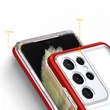 Kép 4/7 - Tiszta 3in1 tok Samsung Galaxy S22 Ultra Frame gél borítás piros