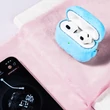 Kép 7/8 - Kingxbar Plüss Pods tok AirPods 3 tok Plüss fülhallgató Tok rózsaszínű fülhallgató Tok