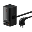 Kép 2/6 - Baseus PowerCombo 65W Fali töltő / Powerstrip (fekete)