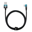 Kép 1/4 - Baseus Elbow 1m 100W USB és USB-C szögletes kábel (fekete-kék)