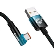 Kép 2/4 - Baseus Elbow USB-USB-C 100W 2m-es szögletes kábel (fekete-kék)