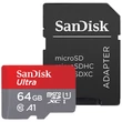 Kép 2/3 - SanDisk microSDXC Ultra 64GB memóriakártya + adapter SDSQUAR-064G-GN6MA / 173448