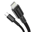 Kép 2/5 - Baseus fonott kábel USB-C to Lightning PD 20W 1m (fekete)