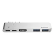 Kép 4/6 - Baseus Thunderbolt C+ Dual Type-C to USB3.0/HDMI/Type-C HUB adapter Sötétszürke (CAHUB-B0G)