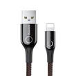 Kép 1/6 - Baseus Lightning C intelligens LED visszajelzős gyorstöltésre képes iPhone Adat- és töltőkábel 2.4A 1m Fekete (CALCD-01)
