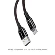 Kép 3/6 - Baseus Lightning C intelligens LED visszajelzős gyorstöltésre képes iPhone Adat- és töltőkábel 2.4A 1m Fekete (CALCD-01)