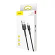 Kép 2/6 - Baseus Lightning Cafule iPhone Adat- és töltőkábel 2.4A 0.5m Szürke + Fekete (CALKLF-AG1)
