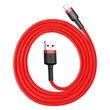 Kép 3/4 - Baseus Lightning Cafule iPhone Adat- és töltőkábel 2.4A 1m Piros + Piros (CALKLF-B09)
