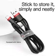Kép 4/4 - Baseus Lightning Cafule iPhone Adat- és töltőkábel 1.5A 2m Piros + Fekete (CALKLF-C19)