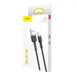 Kép 2/6 - Baseus Lightning Cafule iPhone Adat- és töltőkábel 1.5A 2m Arany + Fekete (CALKLF-CV1)