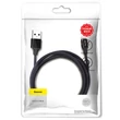 Kép 2/6 - Baseus Lightning Yiven Strapabíró Apple iPhone Adat- és töltőkábel 2A 1.8m Fekete (CALYW-A01)