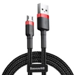 Kép 1/6 - Baseus Micro USB Cafule Adat- és töltőkábel 1.5A 2m Piros + Fekete (CAMKLF-C91)
