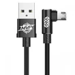 Kép 1/2 - Baseus Micro USB MVP Derékszögű csatlakozóval USB Adat- és töltőkábel 1.5A 2m Fekete (CAMMVP-B01)