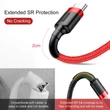 Kép 4/6 - Baseus Type-C USB C Cafule Adat- és töltőkábel 3A 0.5m Piros + Piros (CATKLF-A09)