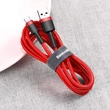 Kép 6/6 - Baseus Type-C USB C Cafule Adat- és töltőkábel 3A 0.5m Piros + Piros (CATKLF-A09)