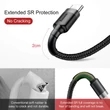 Kép 5/6 - Baseus Type-C USB C Cafule Adat- és töltőkábel 3A 0.5m Szürke + Fekete (CATKLF-AG1)