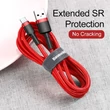 Kép 5/6 - Baseus Type-C USB C Cafule Adat- és töltőkábel 2A 3m Piros + Piros (CATKLF-U09)